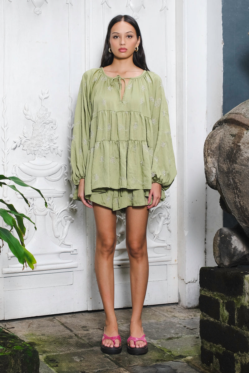Noa Bohemian Dress in Moss green Noa Bohemian Dress in Moss green