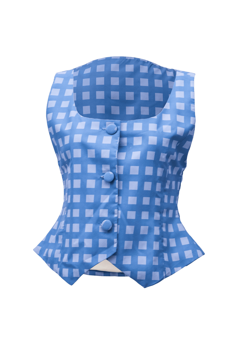 Nora Vest Top in Joy Blue