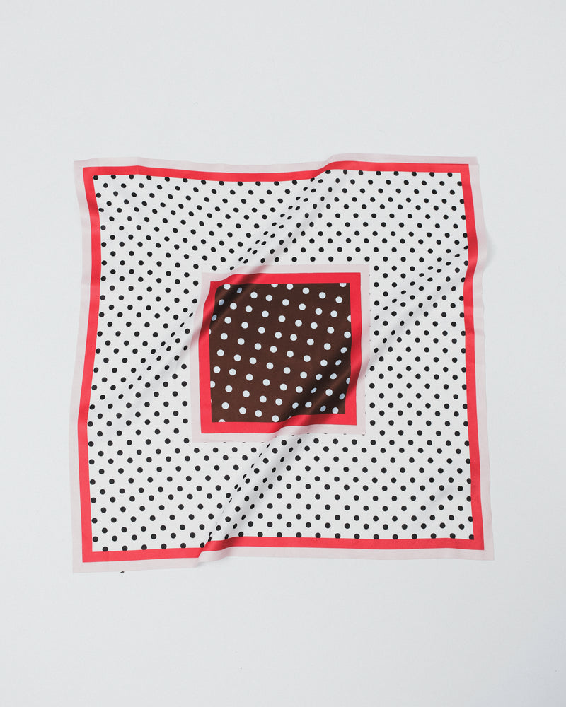 Dear Jodie Scarf in White Black Polka