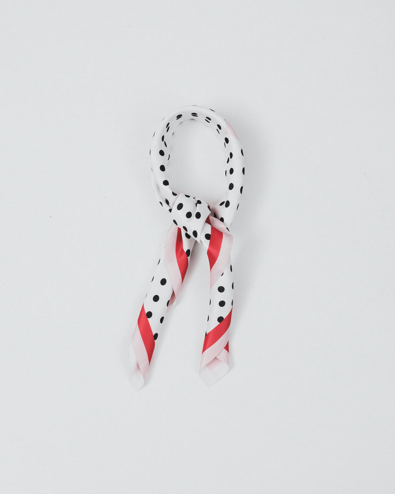 Dear Jodie Scarf in White Black Polka
