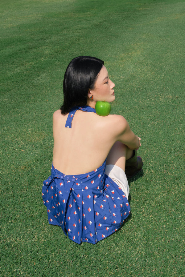 Bridgett Halterneck Top in Navy Spades