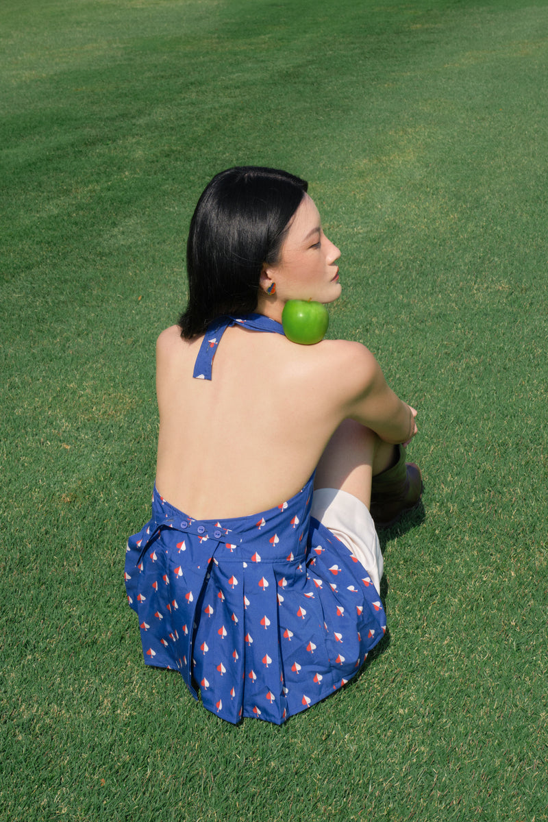 Bridgett Halterneck Top in Navy Spades