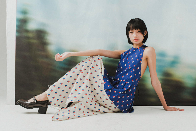 Bridgett Halterneck Top in Navy Spades