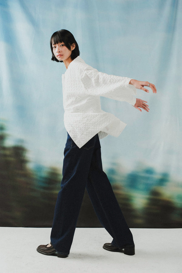 Carmen Outer in White Embossed
