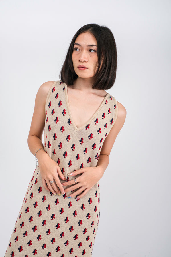 Amalie Knit Dress in Cream Clubs