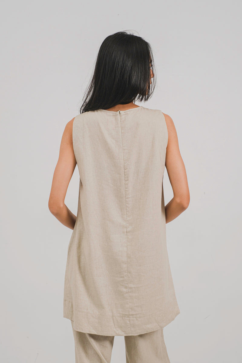 Mindee Mini Dress in Beige