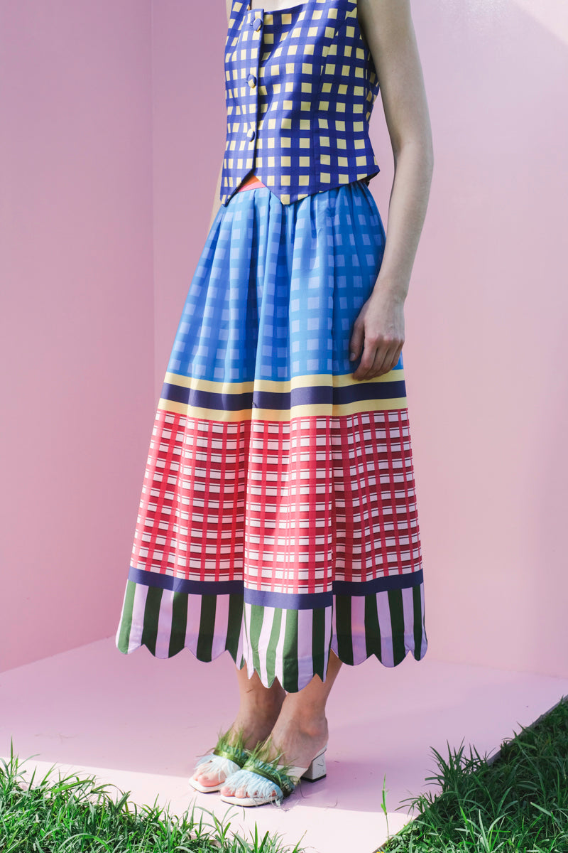 Waltz Skirt in Joy Blue Print