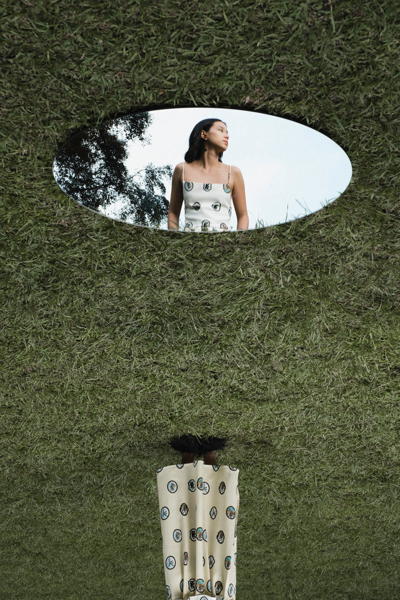Enya Peplum in Bone White