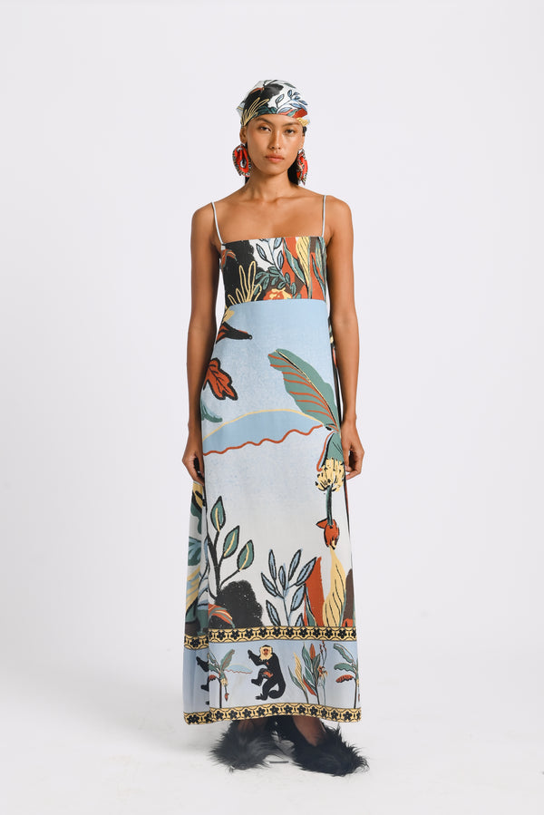 Leila Long Dress in Oasea Print