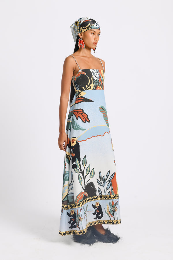 Leila Long Dress in Oasea Print