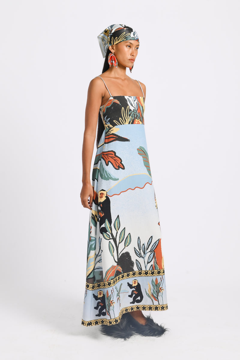 Leila Long Dress in Oasea Print