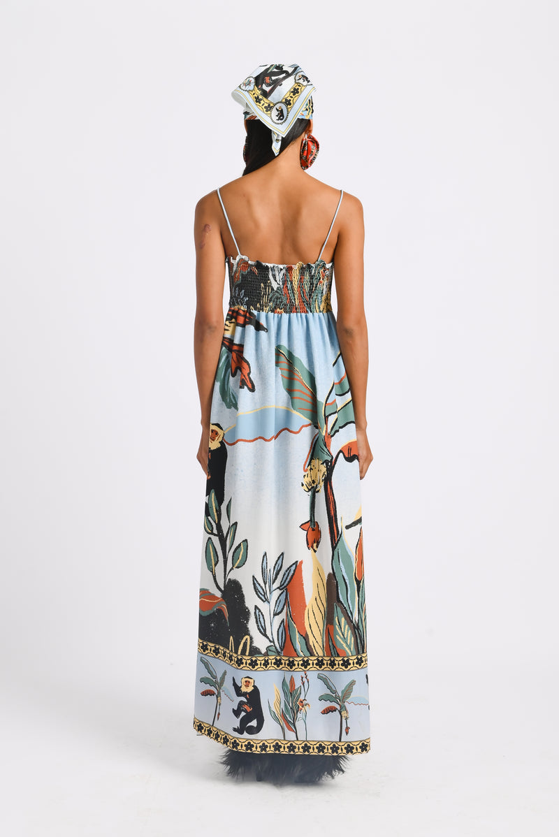 Leila Long Dress in Oasea Print