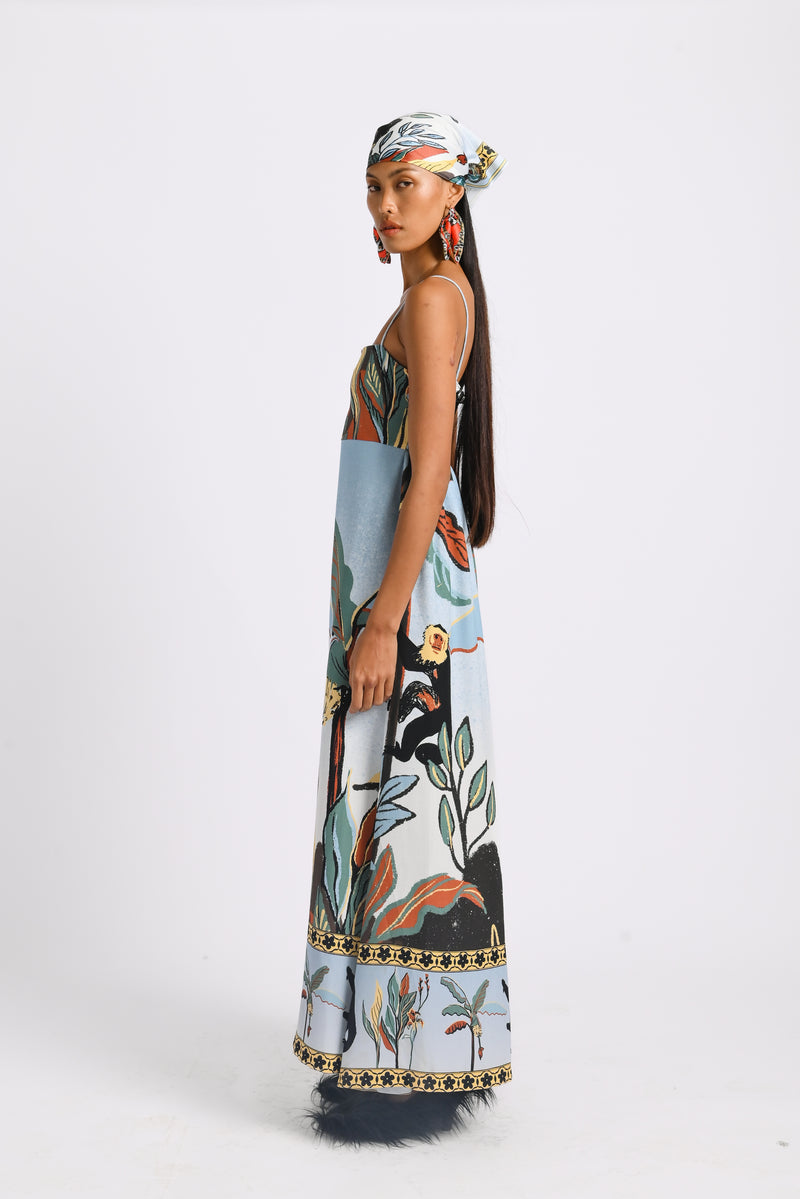 Leila Long Dress in Oasea Print