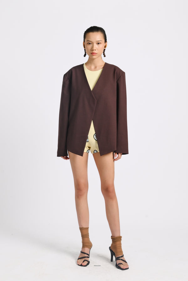 Kina Blazer in Pecan Brown