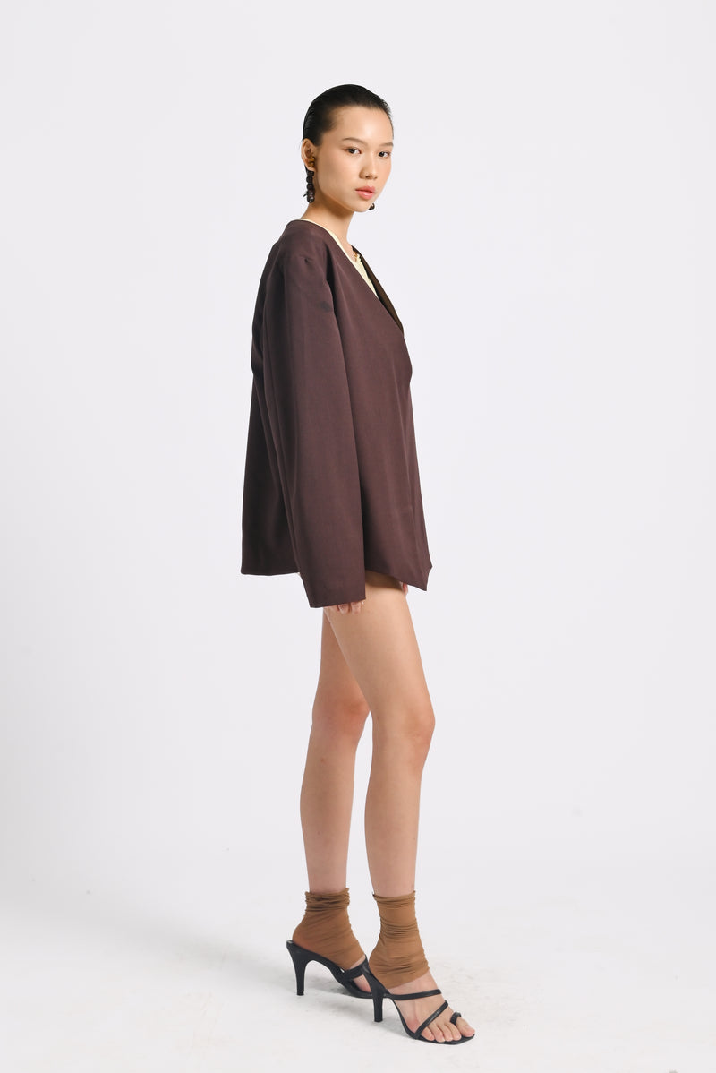 Kina Blazer in Pecan Brown