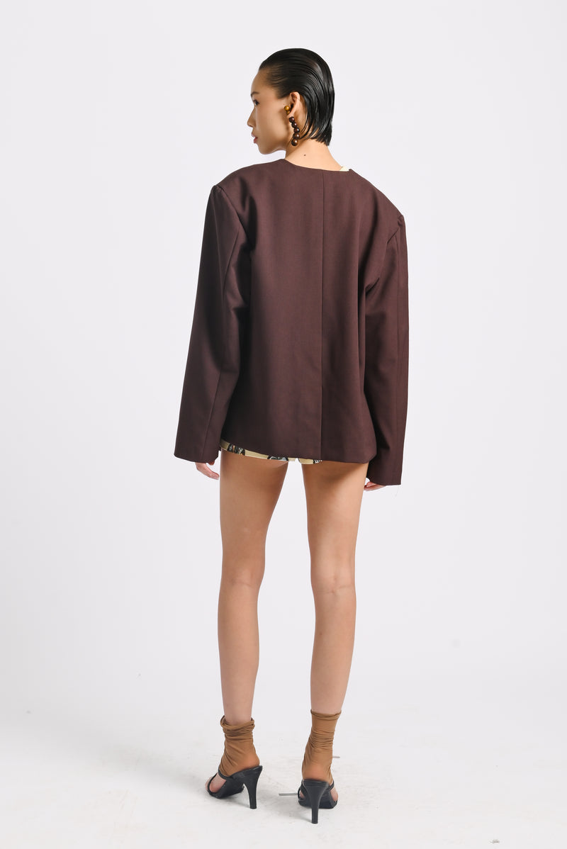 Kina Blazer in Pecan Brown
