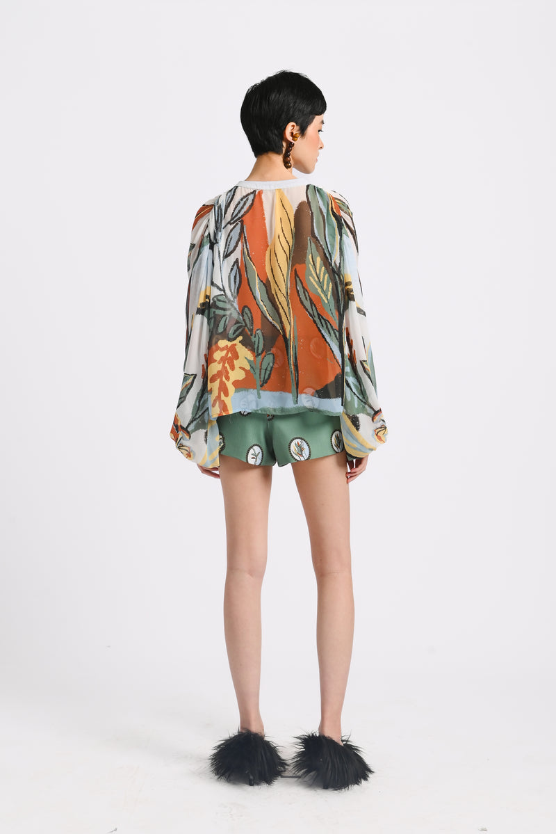 Amara Bohemian Shirt in Oasea Print