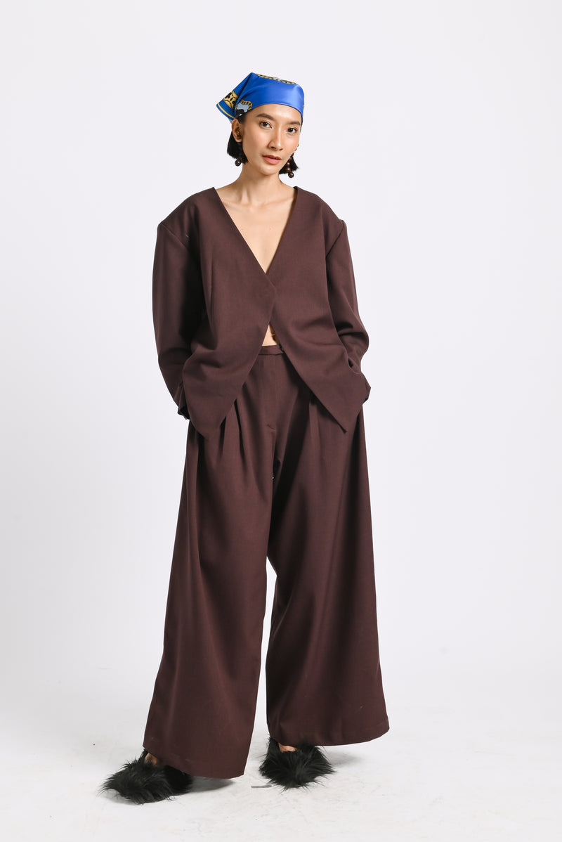 Kina Blazer in Pecan Brown
