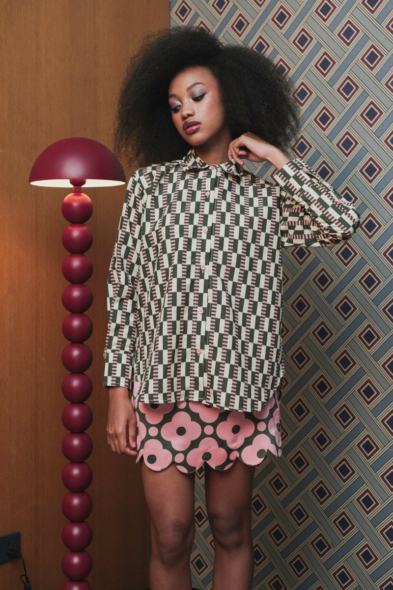 Cadie Scallop Skort in Pink Pine