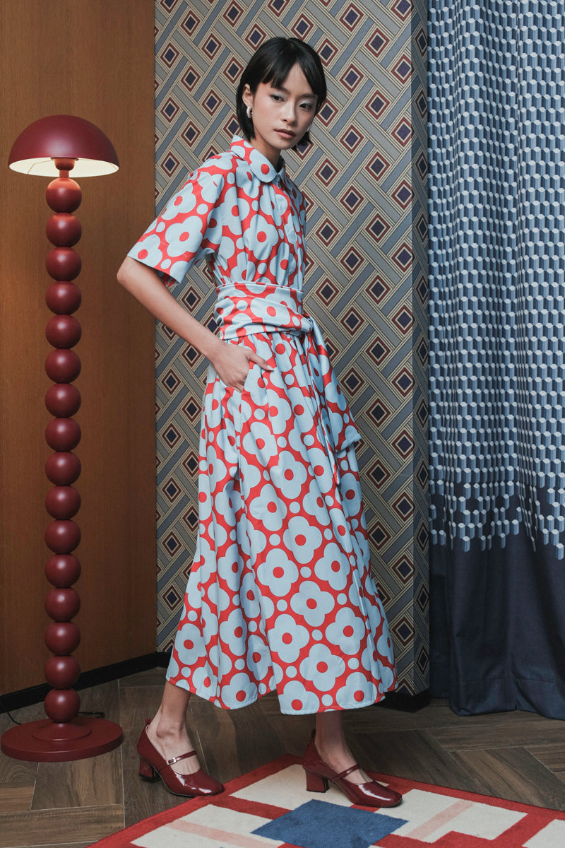 Bella Dress in Cherry Sky