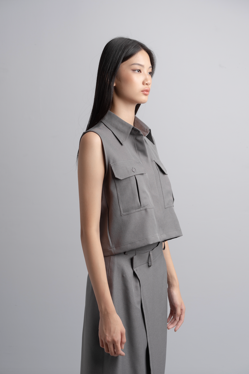 Kleia Boxy Shirt in Charcoal