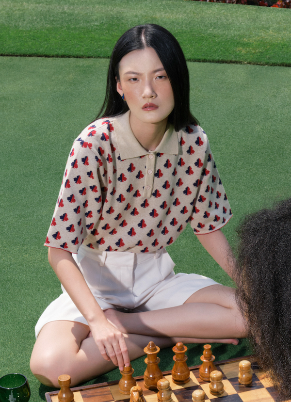 Hariette Polo Shirt in Cream Clubs