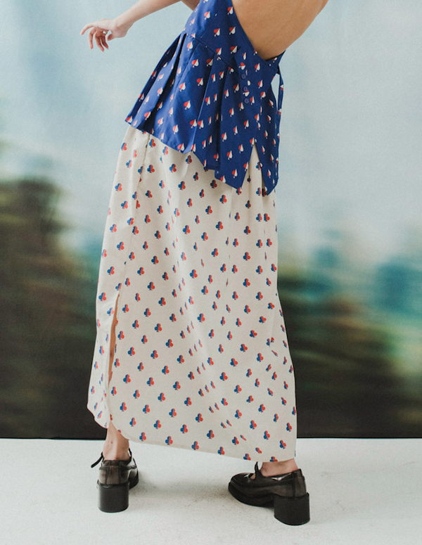 Gianna Midi Skirt in Cream Clubs