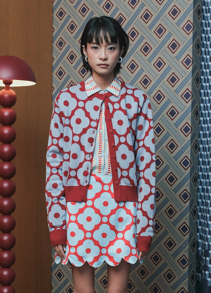 Mia Cardigan in Cherry Sky