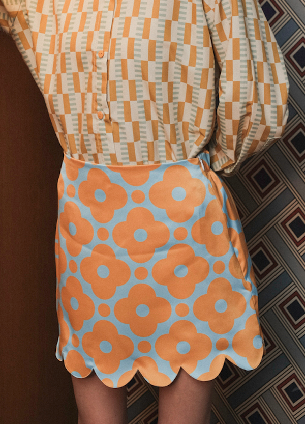 Cadie Scallop Skort in Frosty Lemon