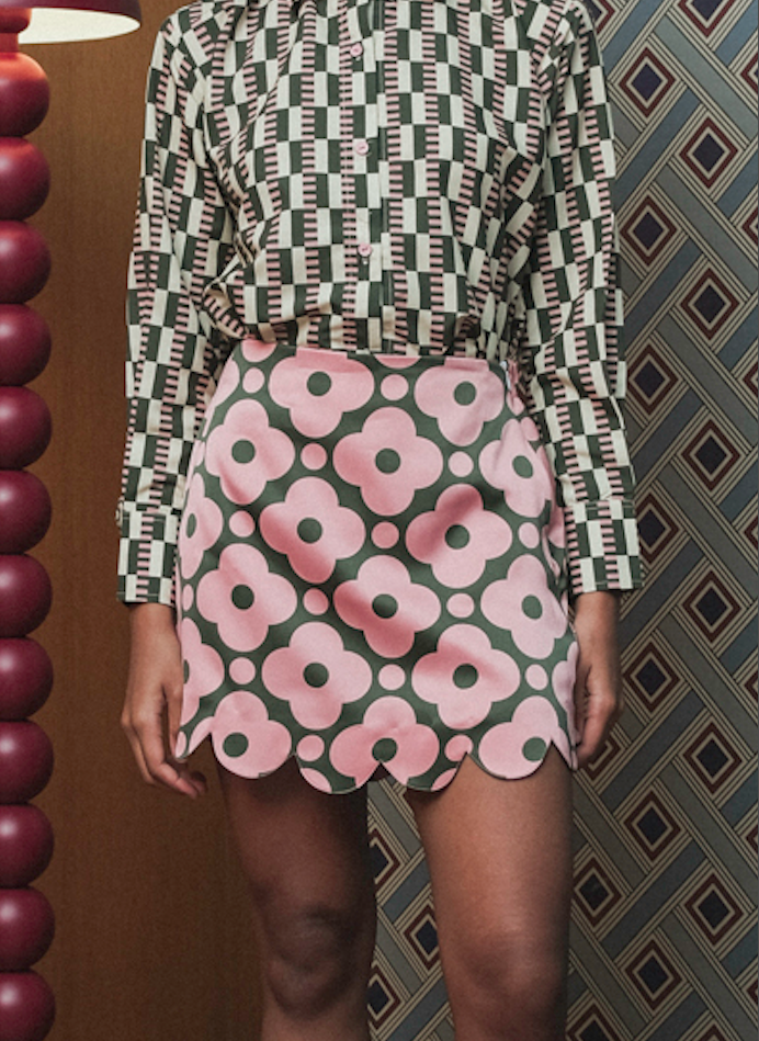 Cadie Scallop Skort in Pink Pine