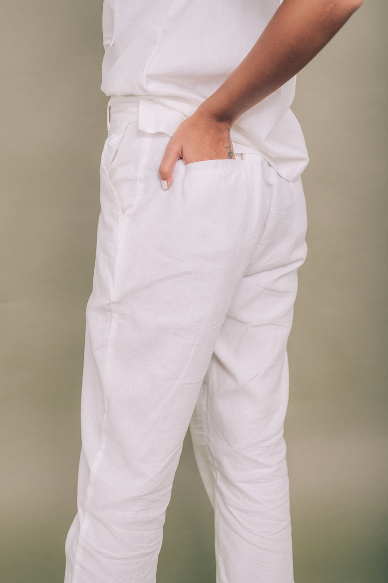 Auburn Linen Pants In Daisy Linen