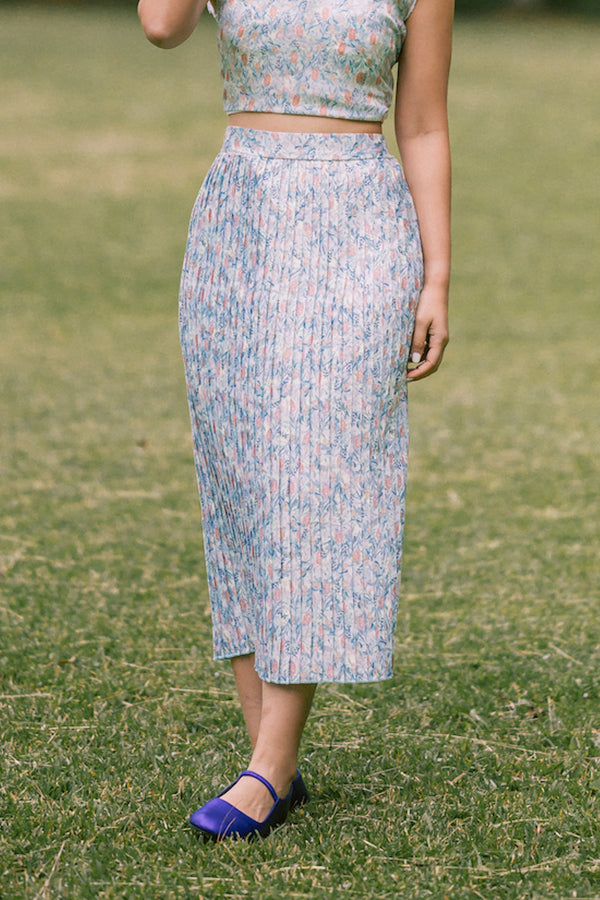 Luella Pleated Skirt in Mint
