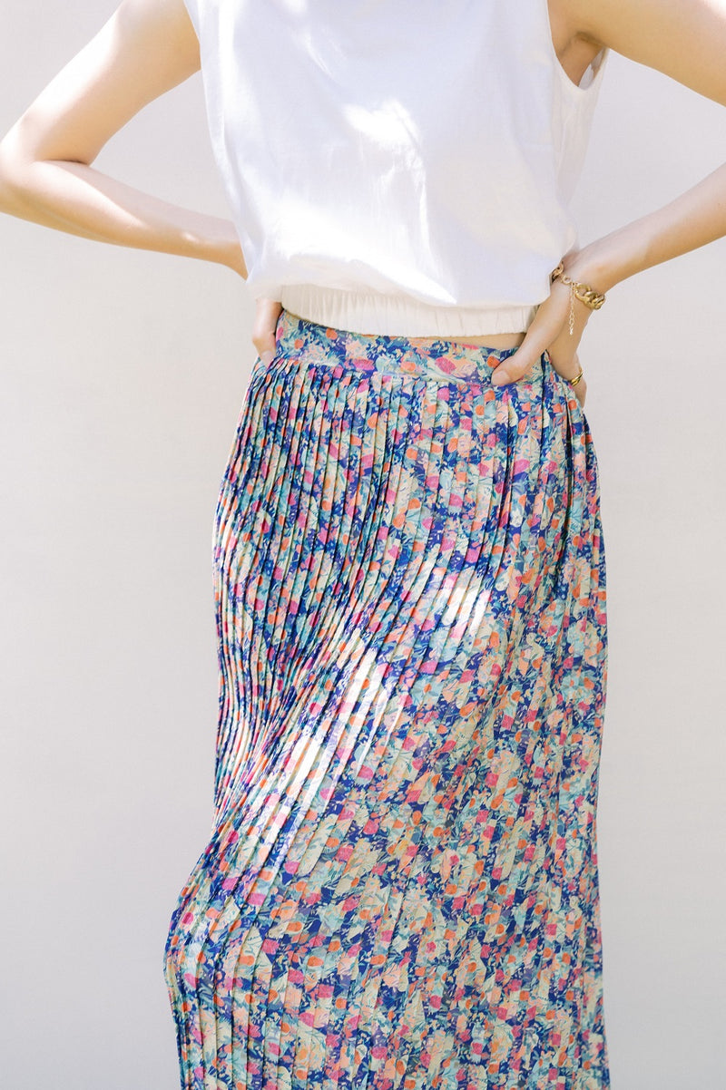 Luella Pleated Skirt in Persian Blue