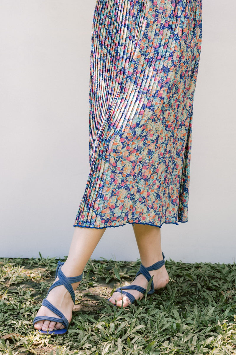 Luella Pleated Skirt in Persian Blue