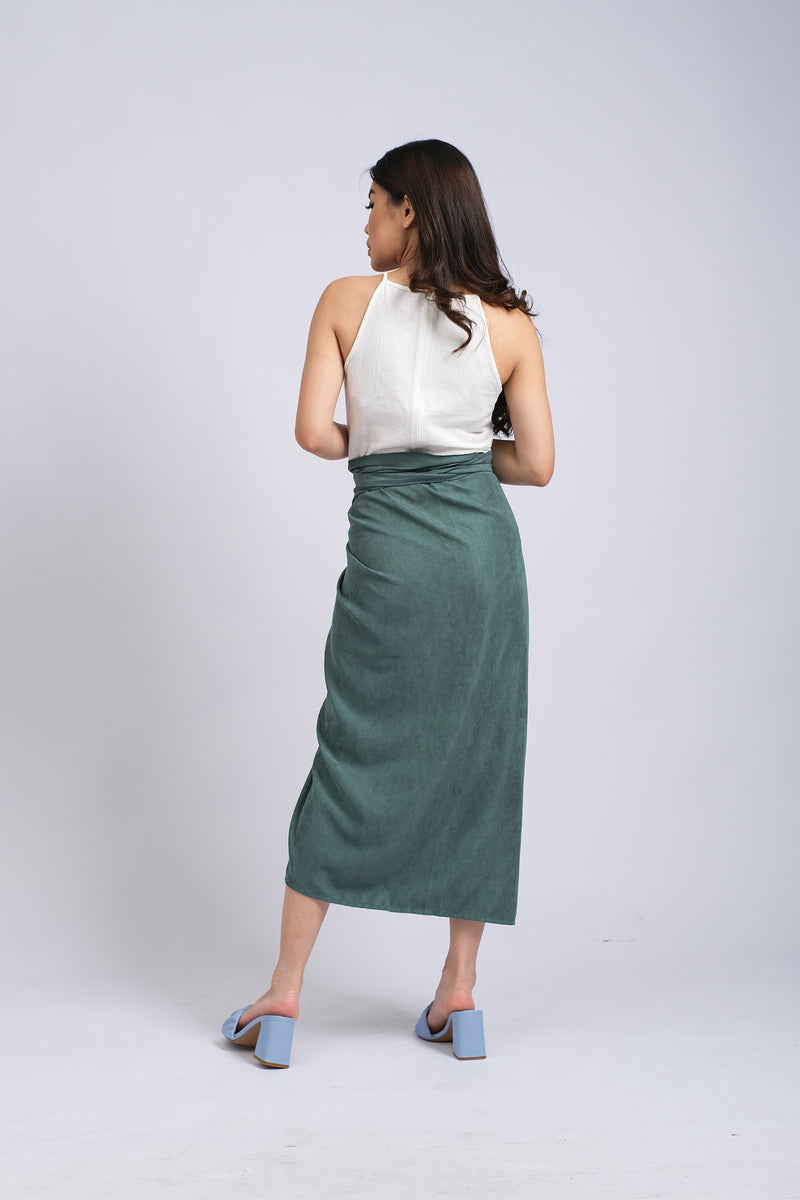 Kaia Wrap Skirt In Sage