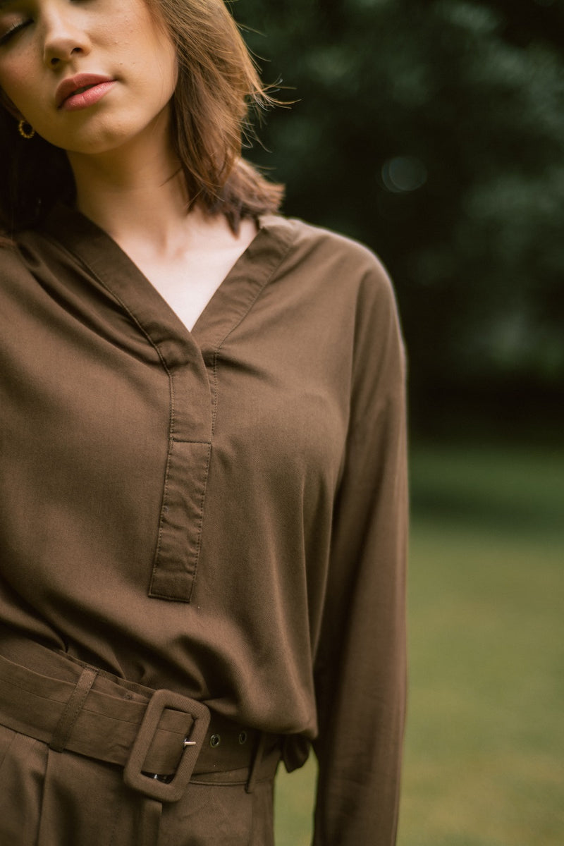 Sydney Long Sleeve Top In Olive