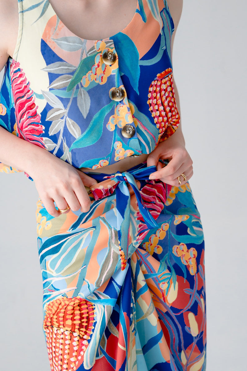 Kaia Wrap Skirt In Persian Blue
